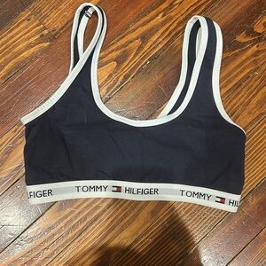 Tommy Hilfiger Navy Blue and White Lounge Bralette